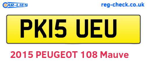 PK15UEU are the vehicle registration plates.