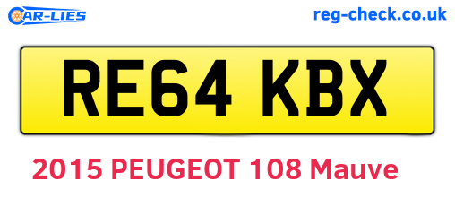 RE64KBX are the vehicle registration plates.