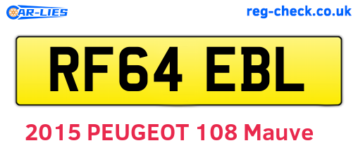 RF64EBL are the vehicle registration plates.