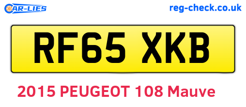 RF65XKB are the vehicle registration plates.