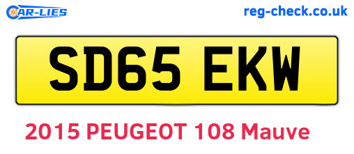 SD65EKW are the vehicle registration plates.