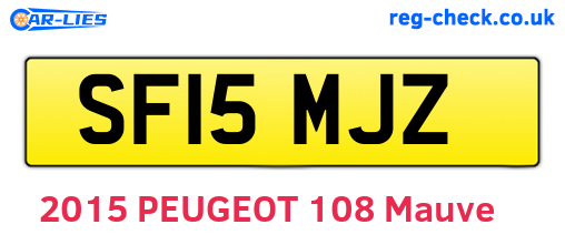 SF15MJZ are the vehicle registration plates.