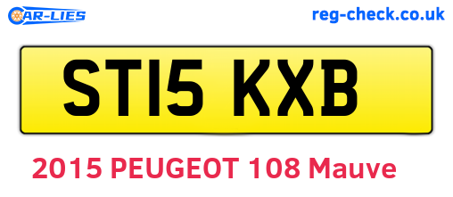 ST15KXB are the vehicle registration plates.