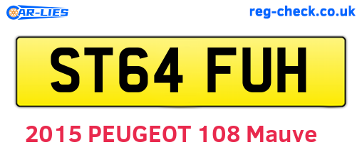 ST64FUH are the vehicle registration plates.