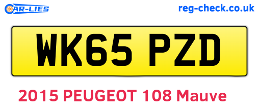WK65PZD are the vehicle registration plates.