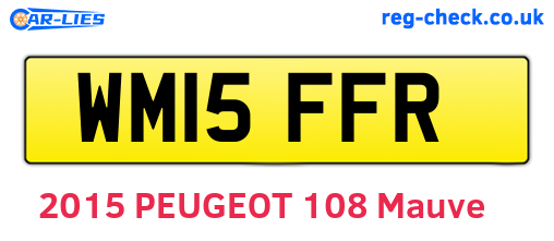 WM15FFR are the vehicle registration plates.
