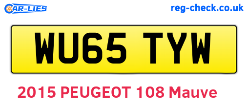 WU65TYW are the vehicle registration plates.