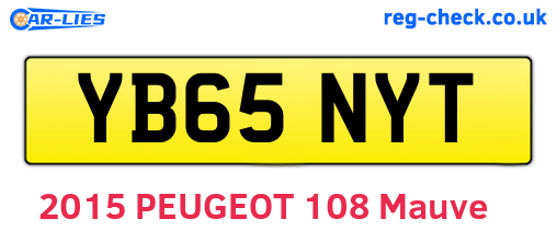 YB65NYT are the vehicle registration plates.