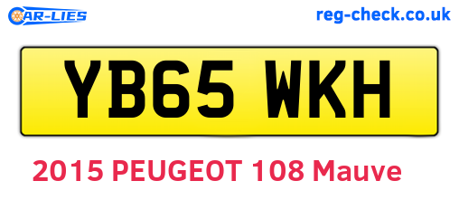 YB65WKH are the vehicle registration plates.