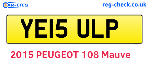 YE15ULP are the vehicle registration plates.