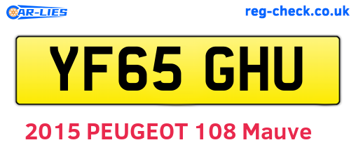 YF65GHU are the vehicle registration plates.