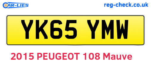 YK65YMW are the vehicle registration plates.