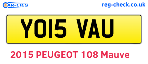 YO15VAU are the vehicle registration plates.