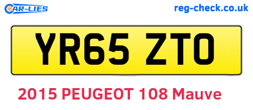 YR65ZTO are the vehicle registration plates.