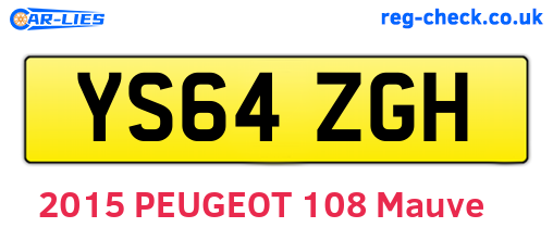 YS64ZGH are the vehicle registration plates.