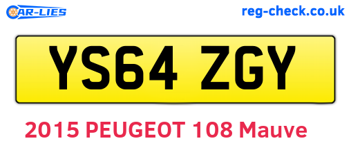 YS64ZGY are the vehicle registration plates.
