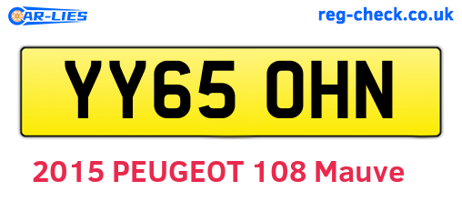YY65OHN are the vehicle registration plates.