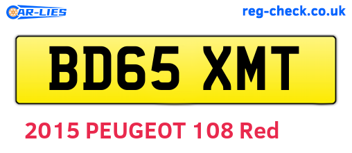 BD65XMT are the vehicle registration plates.