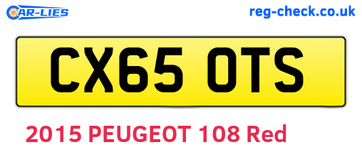 CX65OTS are the vehicle registration plates.