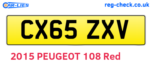 CX65ZXV are the vehicle registration plates.