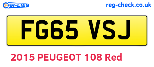 FG65VSJ are the vehicle registration plates.