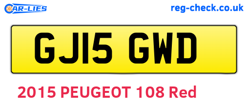 GJ15GWD are the vehicle registration plates.