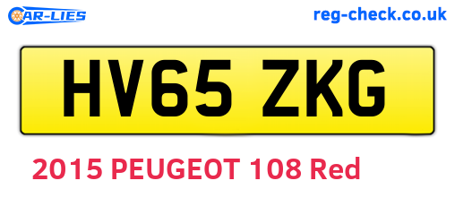 HV65ZKG are the vehicle registration plates.