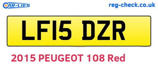 LF15DZR are the vehicle registration plates.