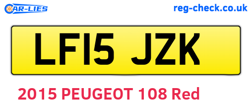 LF15JZK are the vehicle registration plates.