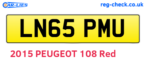 LN65PMU are the vehicle registration plates.
