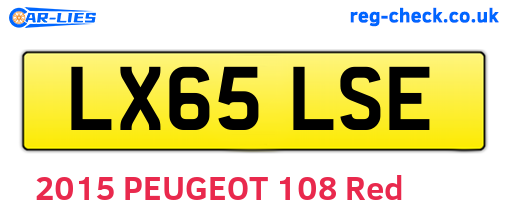 LX65LSE are the vehicle registration plates.