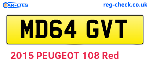 MD64GVT are the vehicle registration plates.