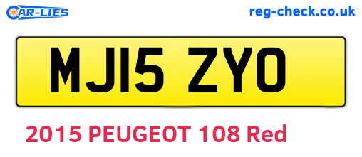 MJ15ZYO are the vehicle registration plates.