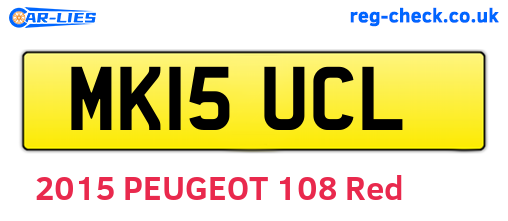 MK15UCL are the vehicle registration plates.