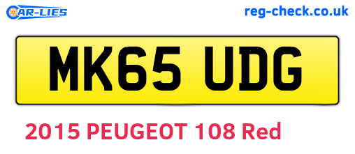 MK65UDG are the vehicle registration plates.