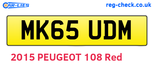 MK65UDM are the vehicle registration plates.