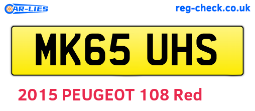 MK65UHS are the vehicle registration plates.
