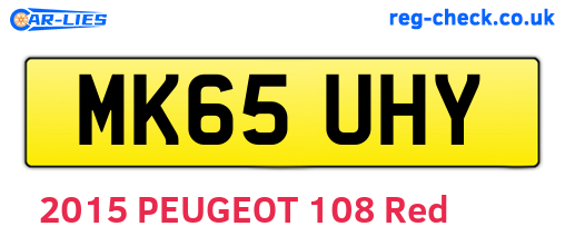 MK65UHY are the vehicle registration plates.