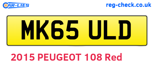 MK65ULD are the vehicle registration plates.