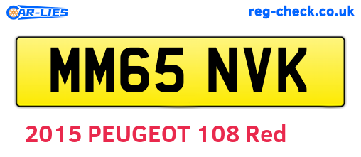 MM65NVK are the vehicle registration plates.