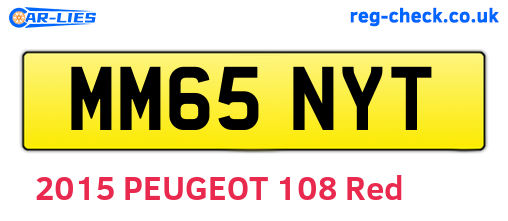 MM65NYT are the vehicle registration plates.