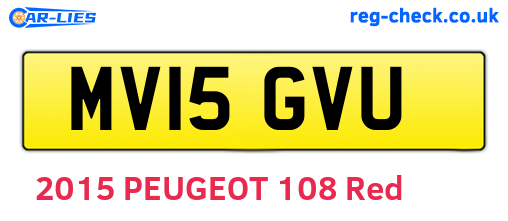 MV15GVU are the vehicle registration plates.