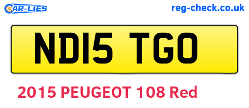 ND15TGO are the vehicle registration plates.