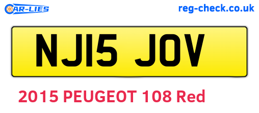 NJ15JOV are the vehicle registration plates.