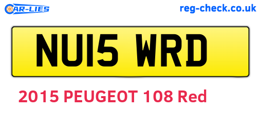 NU15WRD are the vehicle registration plates.