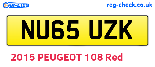 NU65UZK are the vehicle registration plates.