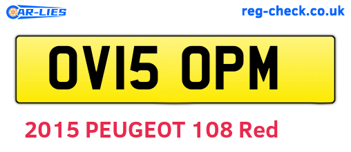 OV15OPM are the vehicle registration plates.