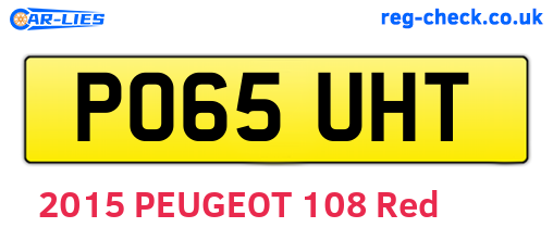 PO65UHT are the vehicle registration plates.