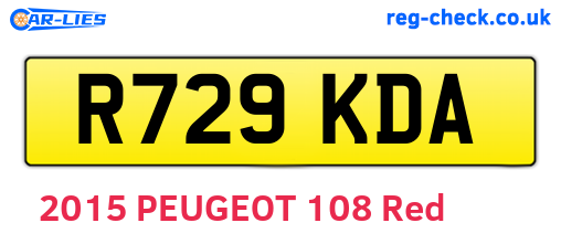 R729KDA are the vehicle registration plates.