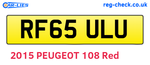 RF65ULU are the vehicle registration plates.